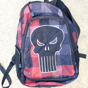 Skullhead Plaid Backpack